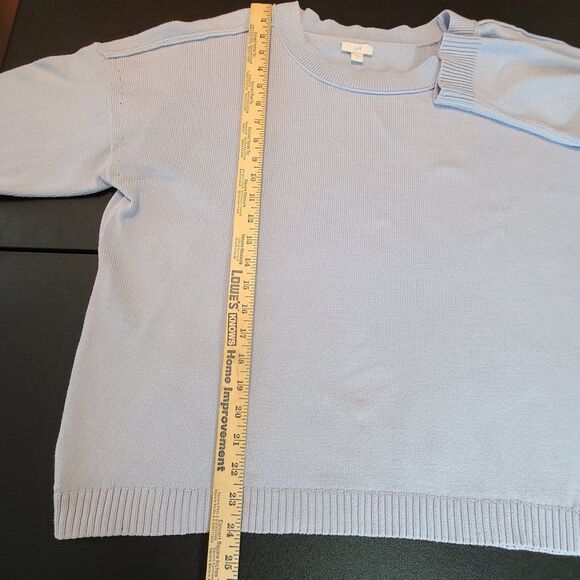 J Jill Womens L Blue Pastel Long Sleeve Relaxed Fit Pullover Sweater Cabincore - Picture 15 of 16